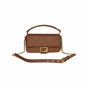 Women's velvet brown shoulder bag New Fendi. Fashion diagonal handbag