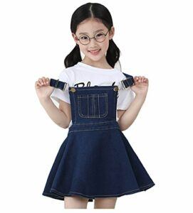 Kidscool Girls Big Bibs Adjustable Straps Denim Overall Tutu Dress