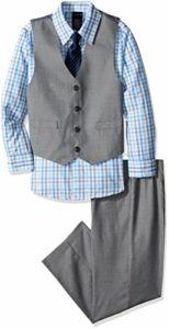 Nautica Boys' 4-Piece Vest Set with Dress Shirt, Bow Tie, Vest, and Pants