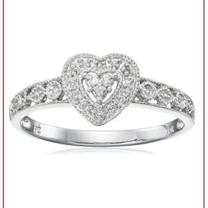 Gold Diamond Heart Ring