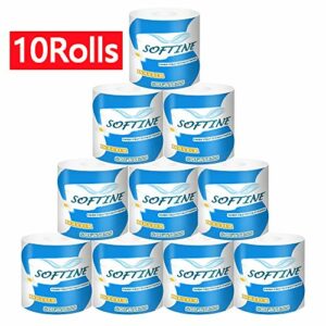 Professional Premium 3-Ply Toilet Paper, Highly Absorbent Hand Towels White Tissue for The Washroom, Home Kitchen or Restaurant (10 Rolls)