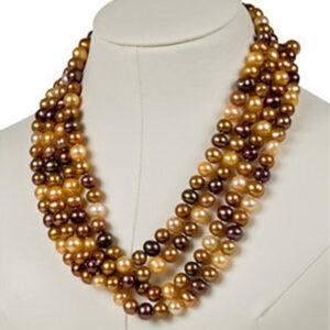 Multi Chocolate Pearl 72 Inch Necklace