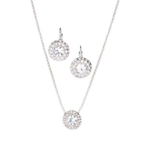Rosalind "Pretty" Necklace & Earring Set 18K White Gold Plated
